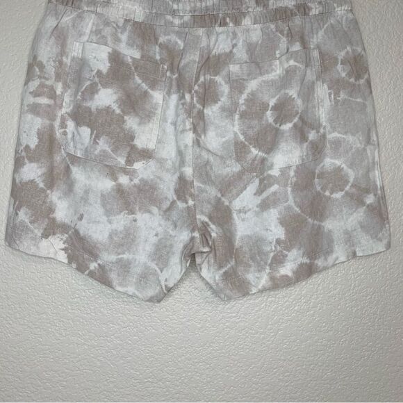 NWOT Old Navy Linen Blend High-Waisted Biege Tie Dye Shorts - Picture 9 of 11